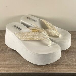 Y2K Steve Madden Platform Flip Flops Wedge Thong Sandals - Size 9
